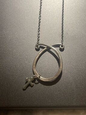 James Avery Silver Infinity Pendant Necklace with Cross Charm